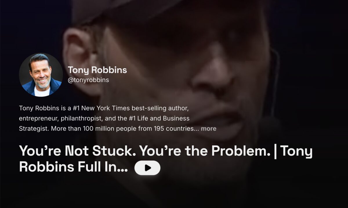 Tony Robbins Prouess authority hub homepage